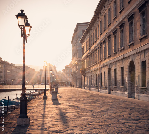 Trieste, Italy: sunrise at the Canal 