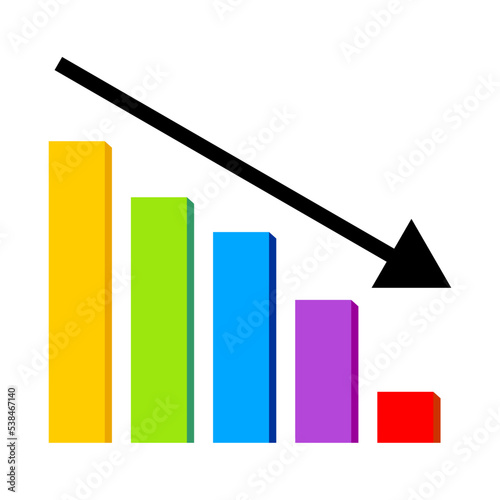 Down Chart Colorful Vector Illustration Of Economy Business Crisis Global Recession
