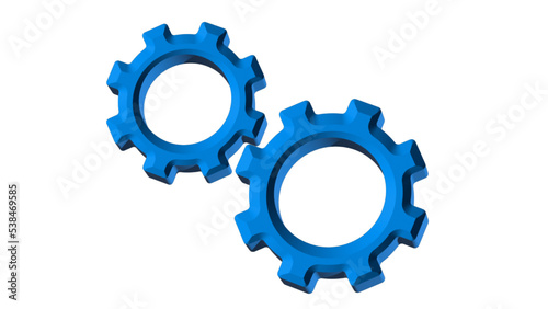 Gear vector icon in 3D, or Cog wheel 3D illustration. Gearwheel cogwheel, technology, business, engineering concept.	
