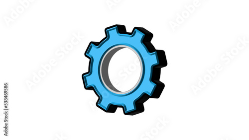 Gear vector icon in 3D, or Cog wheel 3D illustration. Gearwheel cogwheel, technology, business, engineering concept.	
