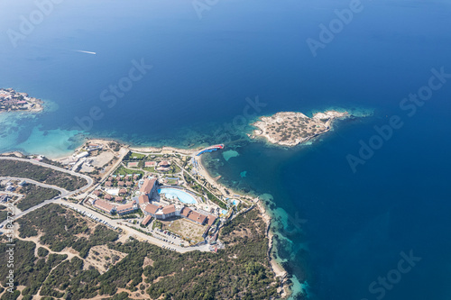 Fototapeta Naklejka Na Ścianę i Meble -  Sigacik Marina in the Cittaslow City Seferihisar Drone Shot, Izmir Turkey