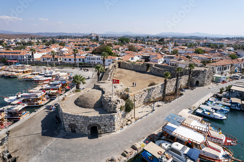 Sigacik Marina in the Cittaslow City Seferihisar Drone Shot, Izmir Turkey photo