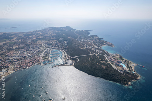 Sigacik Marina in the Cittaslow City Seferihisar Drone Shot, Izmir Turkey photo