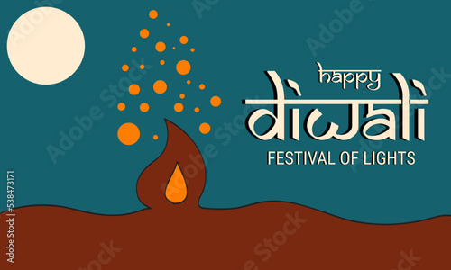 Diwali Hindu festival kartu ucapan dengan unsur-unsur modern. Eps10 Vector