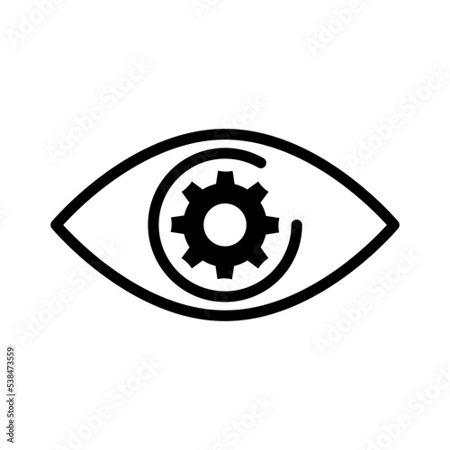 Icono de productividad. Icono de visto con símbolo de engranaje. Ilustración vectorial