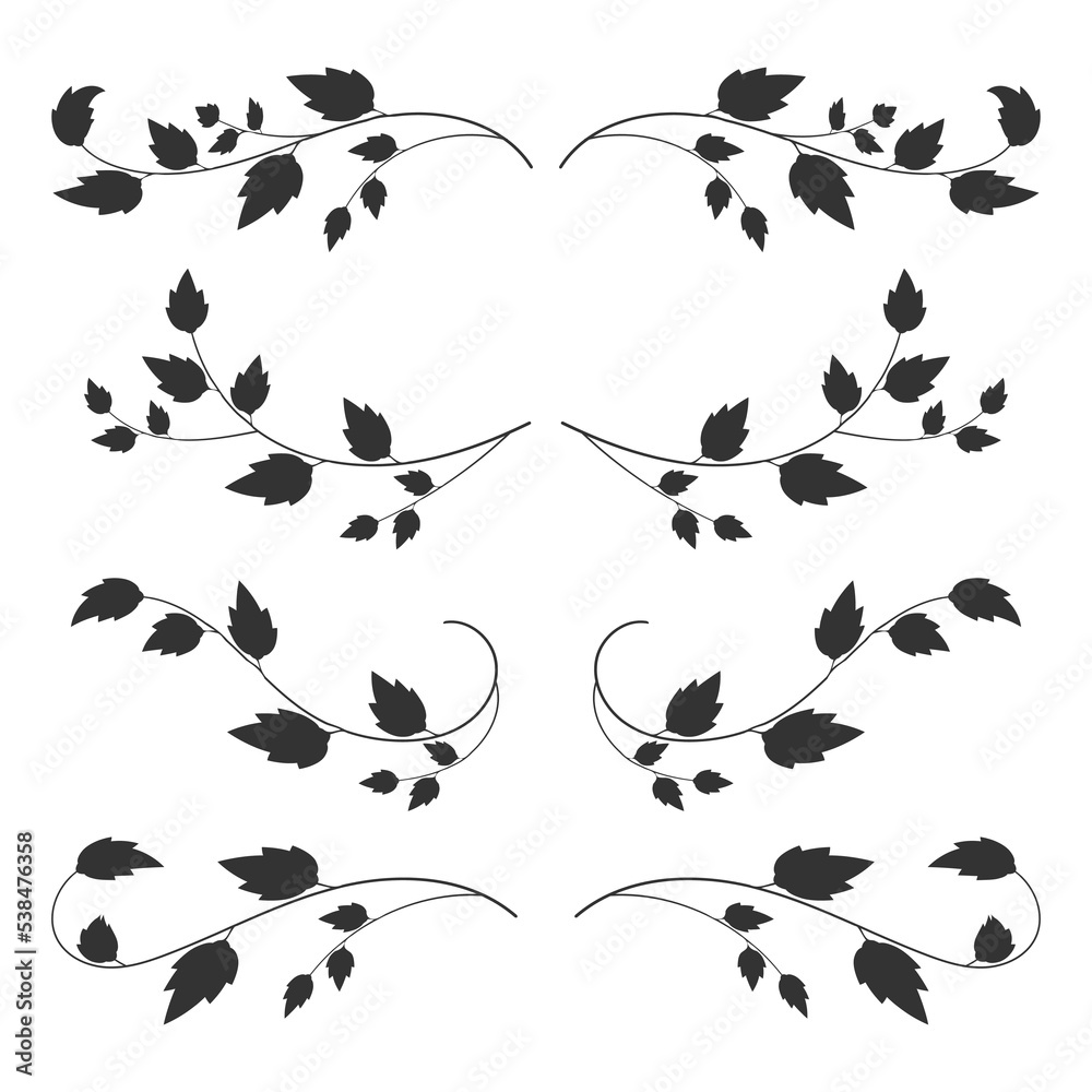 set of tree branches borders. - Vector. set of tree branches borders. - Vector.