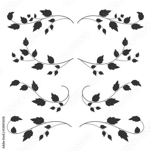 set of tree branches borders. - Vector.