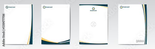 Set of Modern Business yellow and blue Letterhead Design Template, Abstract Design, Corporate Business - Letterhead Template, Multipurpose, elegant concept - Vector EPS file