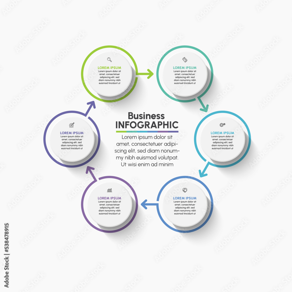 infographics arrow symbol timeline with circle button... Business circle. timeline infographic icons designed for abstract ...
