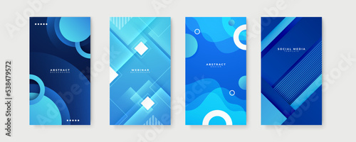 Blue background for story social media template. Vector abstract graphic design banner pattern presentation background web template.