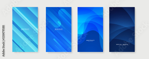 Blue background for story social media template. Vector abstract graphic design banner pattern presentation background web template.