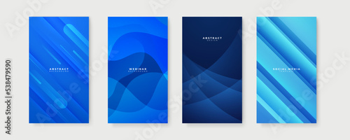 Blue background for story social media template. Vector abstract graphic design banner pattern presentation background web template.