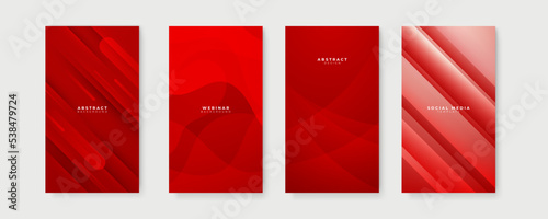 Red design backgrounds for social media stories. Trendy Memphis design cover. Abstract shape with minimal design. Vector illustration.