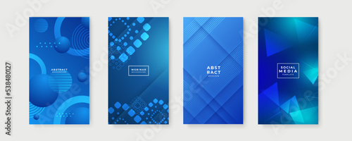 Blue background for story social media template. Vector abstract graphic design banner pattern presentation background web template.