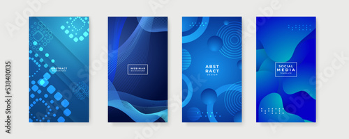 Blue background for story social media template. Vector abstract graphic design banner pattern presentation background web template.