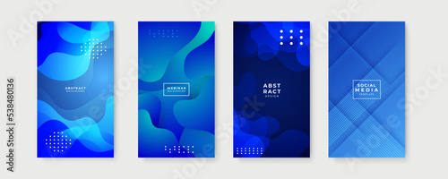 Blue background for story social media template. Vector abstract graphic design banner pattern presentation background web template.