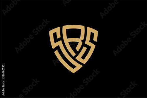 SRS creative letter shield logo design vector icon illustration