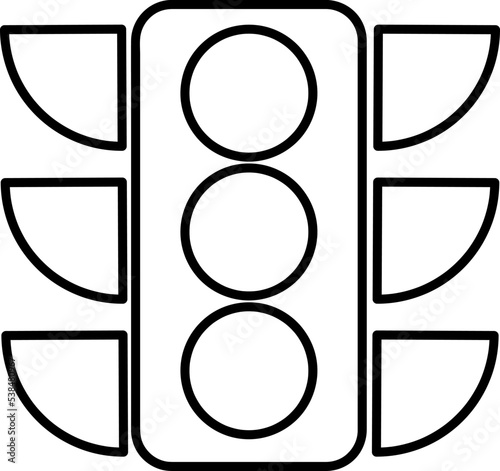 Vector traffic light icon. Transportation traffic light symbol icon