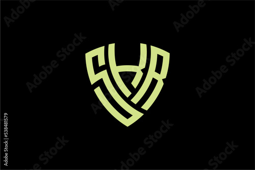 SKR creative letter shield logo design vector icon illustration photo