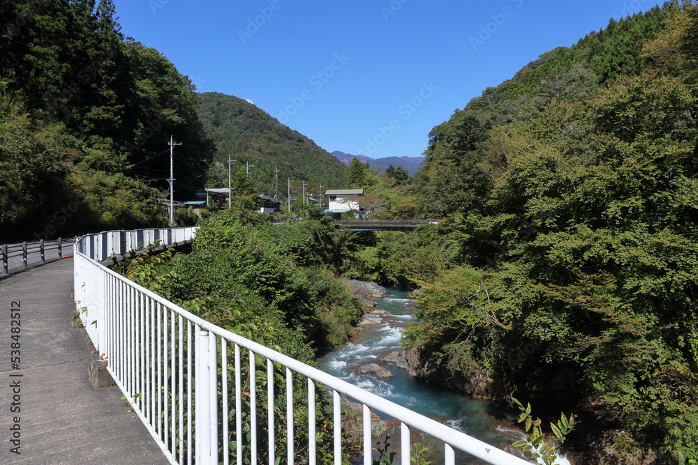 日本　四万温泉の風景