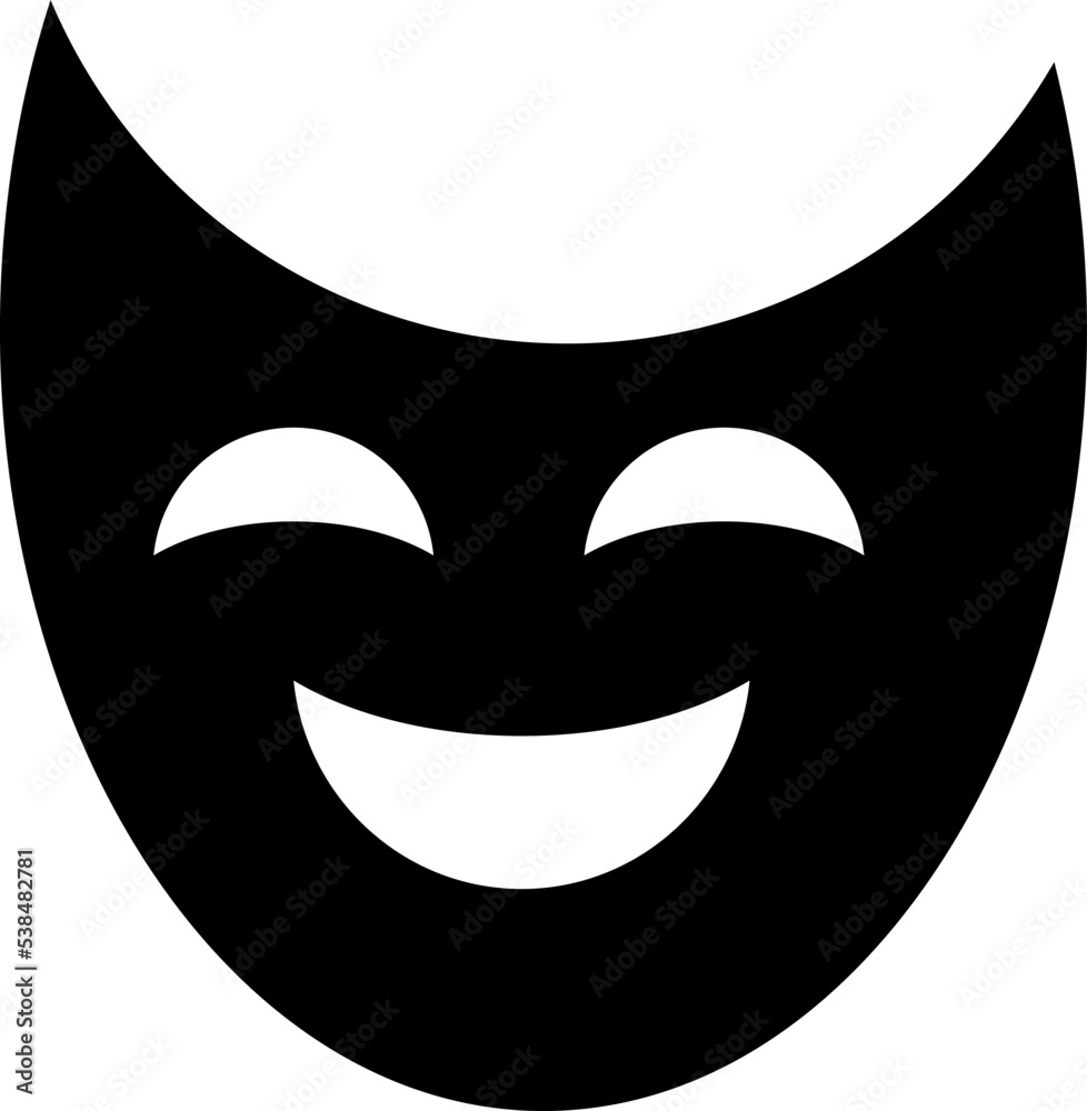 Smile mask vector icon on white background. Flat vector smile mask icon symbol sign from modern cinema collection for mobile concept and web apps design..eps Smile mask vector icon on white background. Flat vector smile mask icon symbol sign from modern cinema collection for mobile concept and web apps design..eps