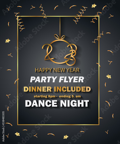 2023 Happy New Year background for your seasonal invitations, festive posters, greetings cards.
