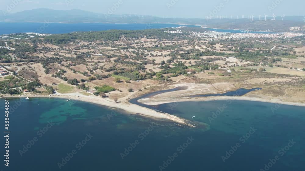 Teos Ancient City Drone Photo, Seferihisar Izmir Turkey Teos Ancient City Drone Photo, Seferihisar Izmir Turkey