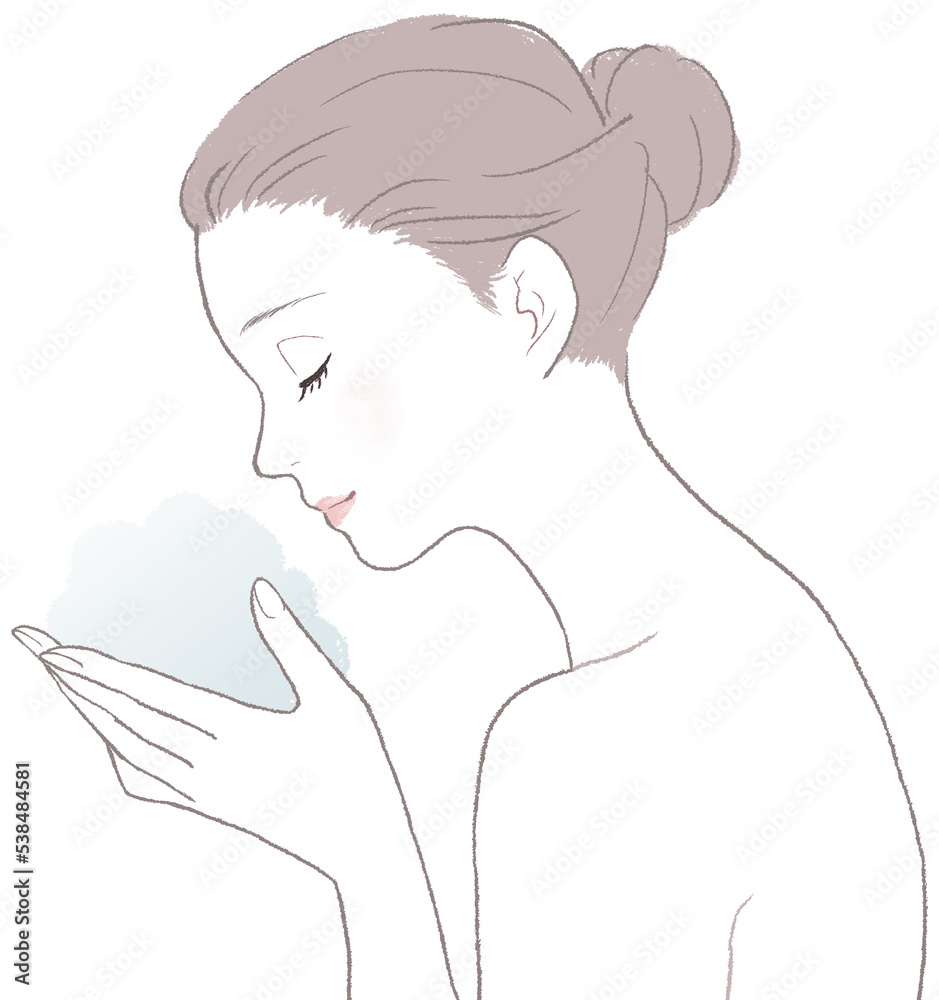 泡洗顔でクレンジングをする美意識の高い女性 泡洗顔でクレンジングをする美意識の高い女性