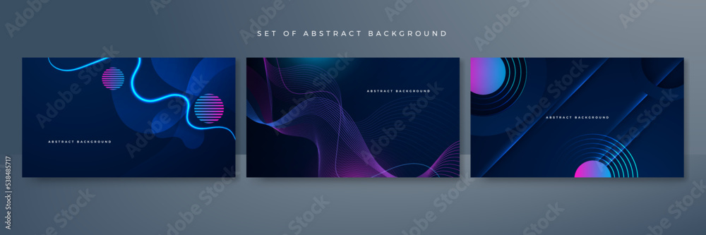 Vector dynamic colorful blue pink isolated on dark blue background for concept of AI technology, digital, communication, science, music, futuristic tech, digital effect corporate concept