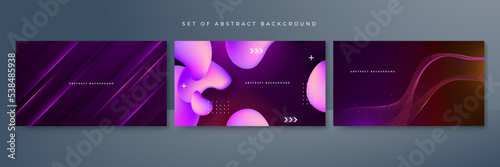 Abstract colorful lines on red purple background. Abstract futuristic - technology with polygonal shapes on dark blue background. Design digital technology concept.