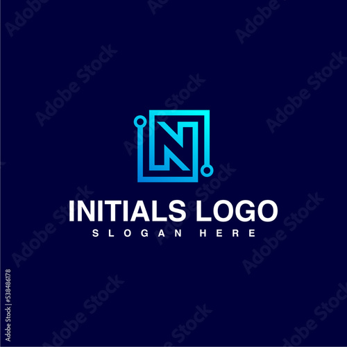 tech logo initials N
