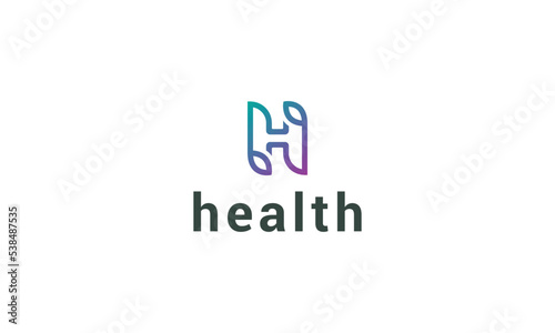Letter H creative modern line art environmental health natural logo 