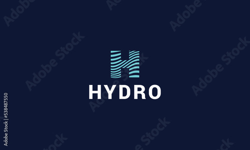 Letter H creative technological wave of water modern logo 