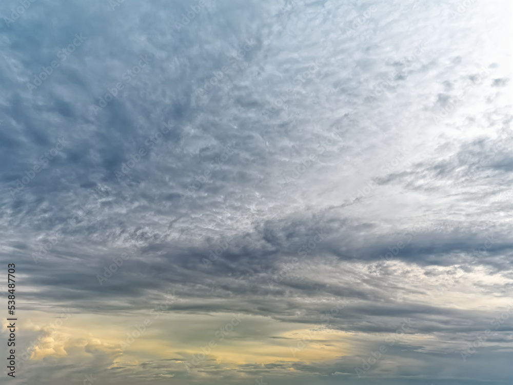 Full Frame Background of Cloudy Sky during Sunset