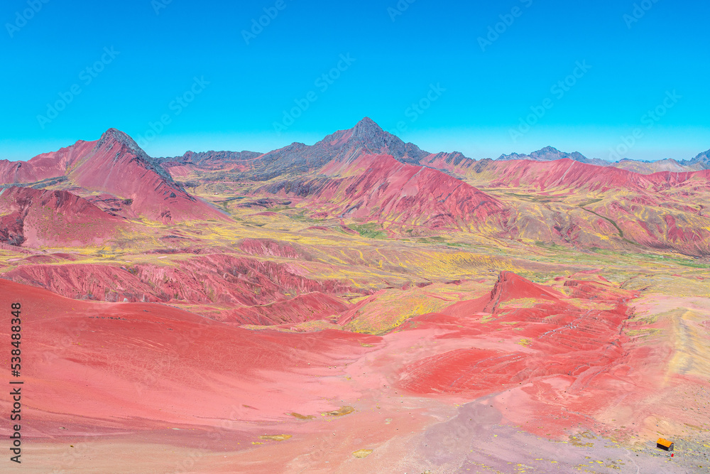 Fototapeta premium amazing landscape of vinicunca mountain and valley, peru