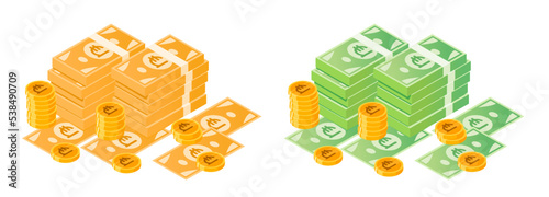 Georgian Lari Money Bundle and Coins