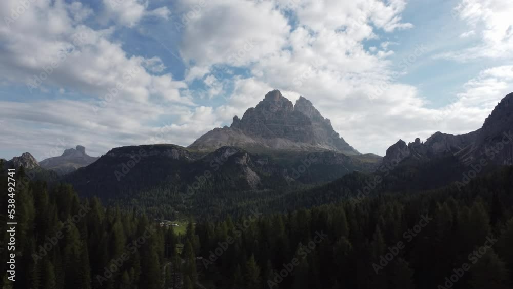 Antorno Lake and Tre Cime di Lavaredo Peaks Reflection in Italian Dolomites Antorno Lake and Tre Cime di Lavaredo Peaks Reflection in Italian Dolomites