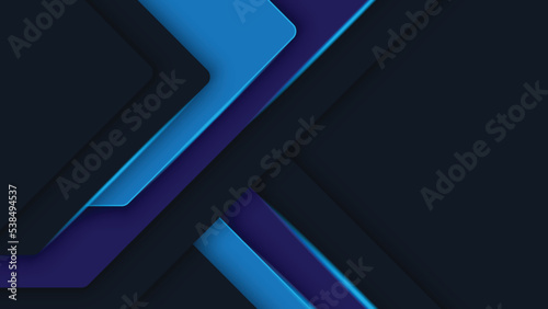 Dark black and navy blue background with modern abstract shape.