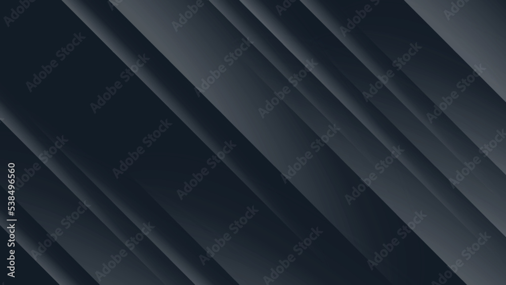 Fototapeta premium Black premium abstract background with darkness geometric shapes.