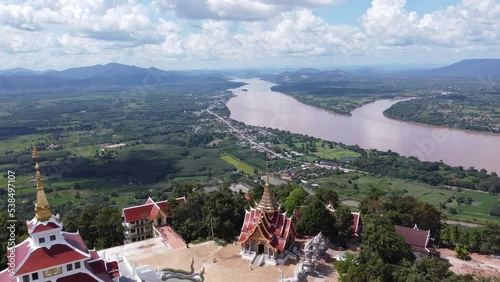Wat pha tak suea Sungkhom Nongkhai Thailand Drone footage
 photo