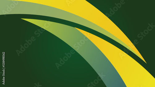 Modern green yellow digital speed tech presentation background with waves. Abstract green eco arrows background with stripes. Vector illustration