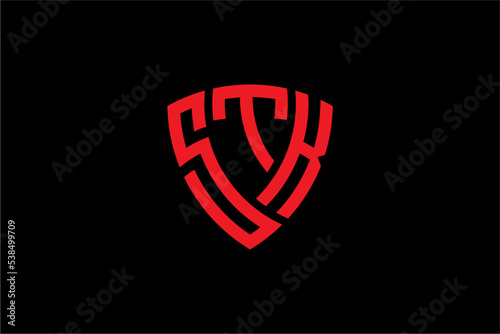 STK creative letter shield logo design vector icon illustration photo