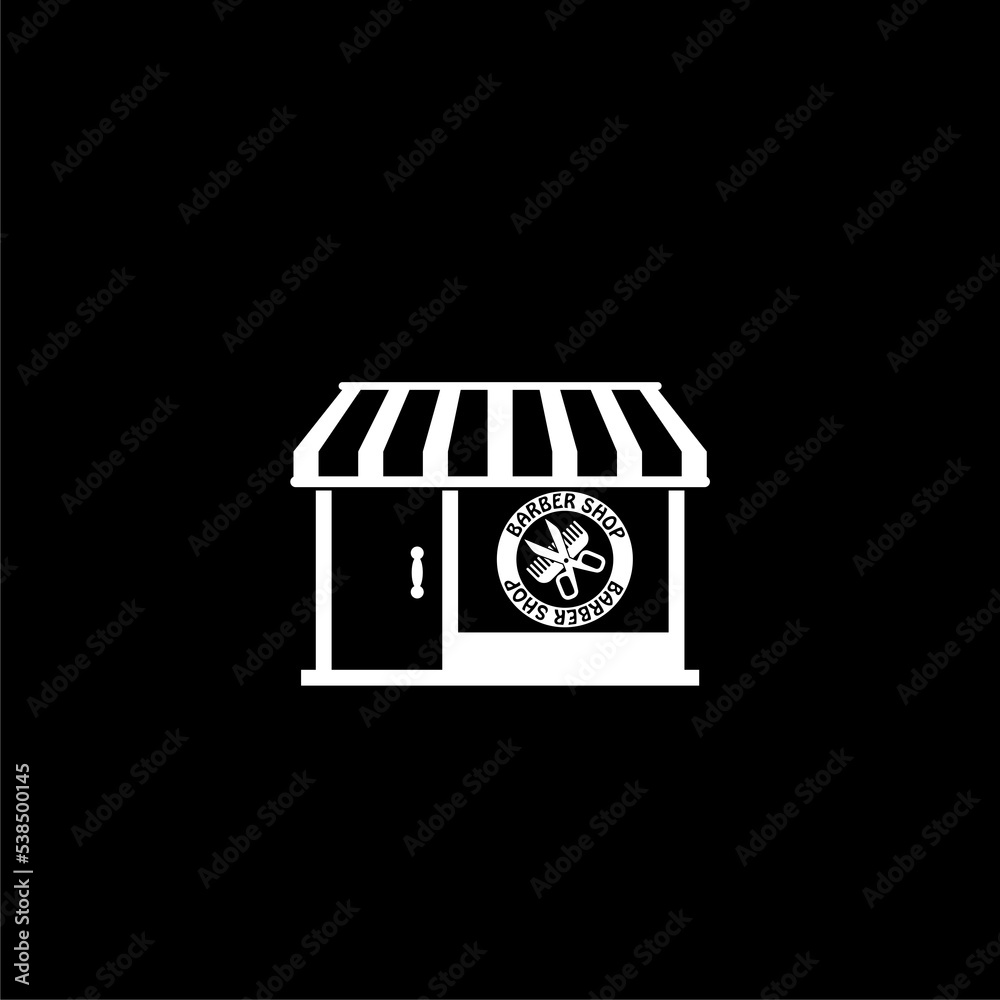 Barber shop icon isolated on dark background Barber shop icon isolated on dark background