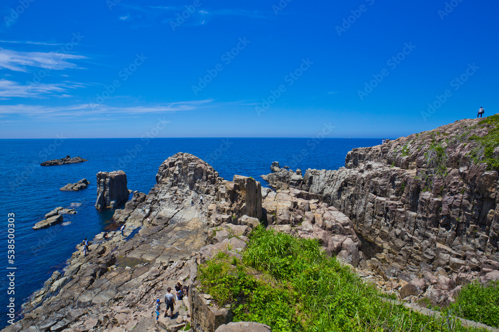 Scenery of Tojinbo cliff in Fukui prefecture, Japan.
