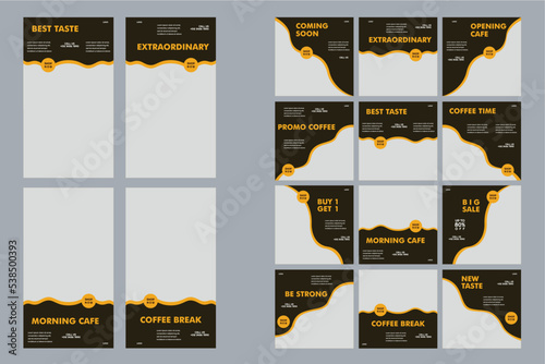 Instagram Feed and Story business Template Orange 
theme