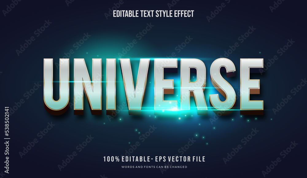 Futuristic shiny blue color text style effect. Editable font style. Vector Illustration.