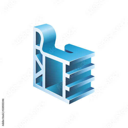 Window PVC profile structure and like icon. Hand and thumb up logo for window or plastic profile company.