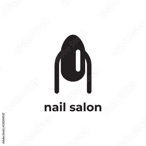 simple black nail salon flat design icon template