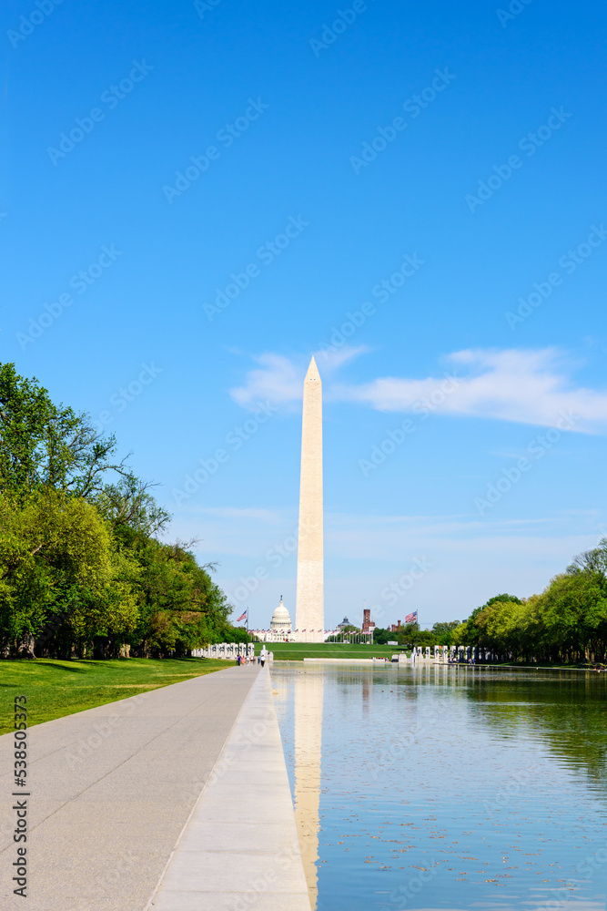 Washington DC Skyline in spring, Washington Monument