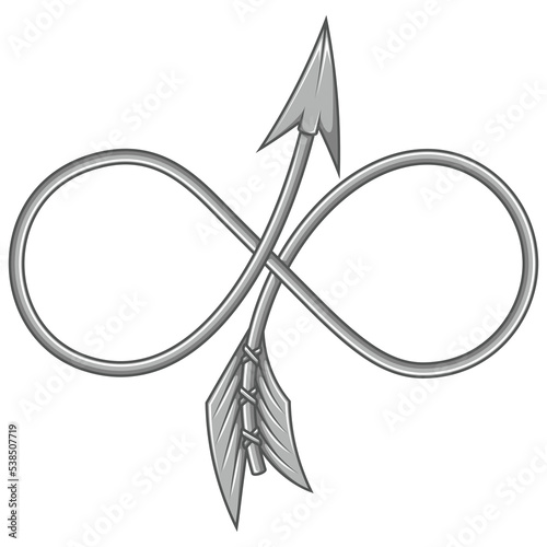 infinity shaped arrow vector design